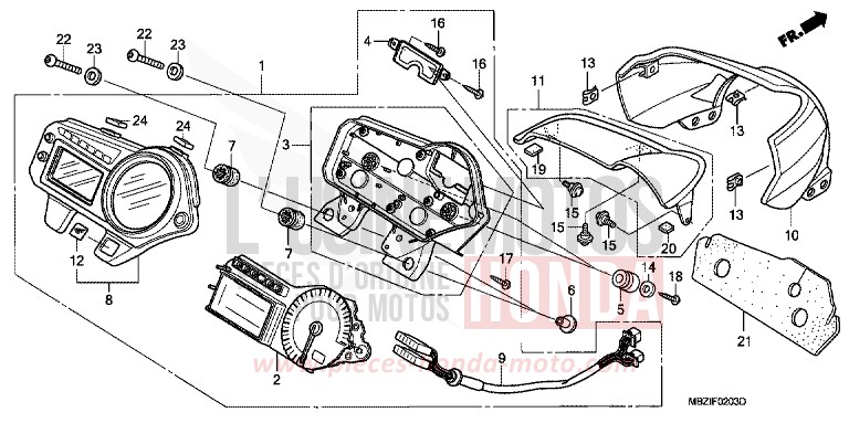METER (CB600F5/6) for CB600F Hornet MAT TITANIUM METALLIC (YR268) from 2006